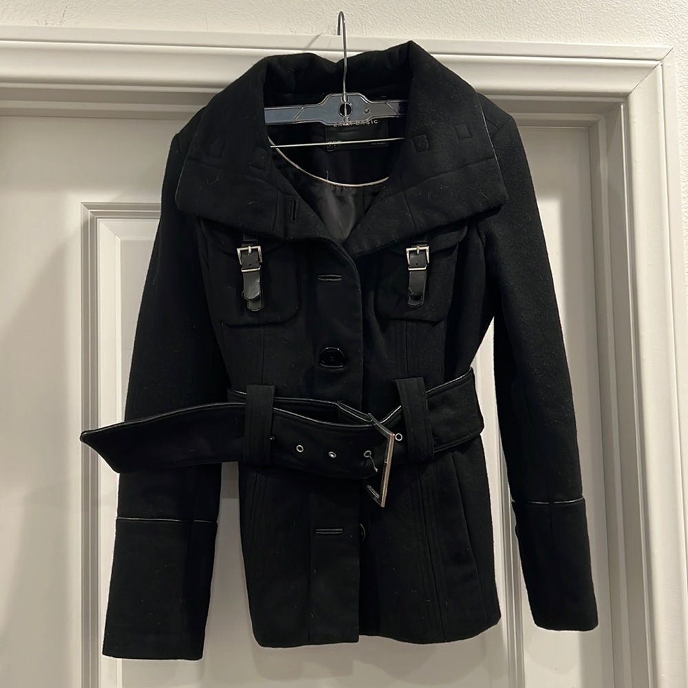 Black peacoat